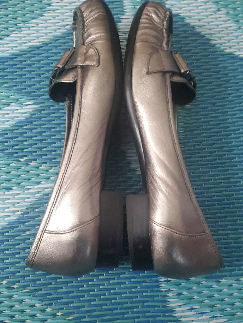 Alfani Step n Flex Metallic Pewter Buckle Loafers